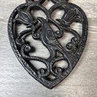 Footed Cast Iron Trivet T-47 Distelfink Goldfinch Pennsylvania Dutch Hex 23