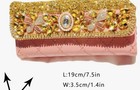 Pink gold Folding Wallet Clutch Rhinestone Crystal Bow  Solid  Credit Card