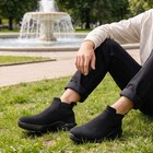 Larnmern Steel Toe Shoes Safety Work Chelsea Boot   Slip On Waterproof Lightw   