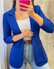 New Ladies Open Blazer Womens Long Boyfriend Jacket Pockets Smart Look Work Top