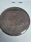 1854 K France 10 Centimes Coin Very Nice Detail