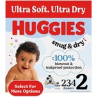 Huggies Snug   Dry Diapers Size 2  12-18 Lbs  234 Count  12 Hr Leak Protection