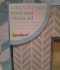 Pearhead Baby Memory Book And Sticker Set  Grey Chevron   New
