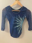 Competition Gk Elite Gymnastics Dance Leotard Cl Large Child Blue Sequins