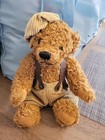 Dan Dee Jointed Brown Teddy Bear Plush In Corduroy Shorts