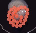 25 Frosted Sea Glass Round Beads 10mm Matte - Orange Red Vivid Tangelo