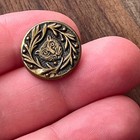 Antique  panther In The Woods  Button Brass Tight Top Tiger Cat Face 5 8 