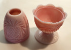 Vintage Fenton Rosalene Fairy Light Lamp Pineapple   Heart Pattern 7  Tall