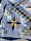 Handmade Original Barn Stars Cotton Patchwork Queen Size Quilt Top topper 86x86 