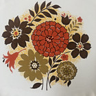 Vtg Scio Pottery Tempo Oval Serving Platter 13  Usa Ivory Multi Floral Swirl Rim