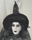 Nwt 27    Moonlight Manor Witch Black White Silver Gothic Skull Halloween Decor
