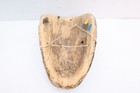 Vintage Mexican Mask Carved Painted Wood Blue Moon Face Mask Guerrero Folk Art