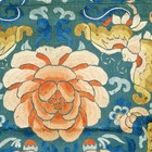 Chinese Silk Embroidery Peony And Bats Circa 1900