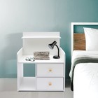 Modern Nightstand With Drawer Bedside Table End Table For Bedroom Home White