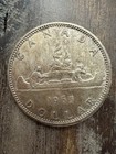 Canada 1965 Silver  1 Dollar Coin 0 8 Fineness Elizabeth Ii Canoe Reverse