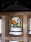 Vtg Wooden Thimble Holder 8  X 4  With 15 Ceramic Thimbles Wall Hanging 