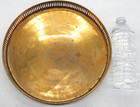 Vintage Solid Brass Round Reticulated Cut Out Decorative 12  Serving Tray