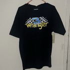 Wrangler Dale Earnhardt  3 Nascar Black Graphic Racing T-shirt Short Sleeve