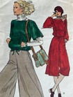 Vtg Very Easy Vogue Pattern 9884 Uncut Pullover Top Shirt Culottes Pants - Sz 12
