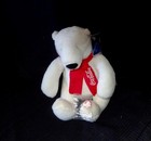 Coca Cola 10  Plush Sitting Polar Bear 2007 Red Scarf
