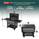 Keter Outdoor Patio Cooler Ice Chest Insulated Beverage Bar Cart  Gray open Box 