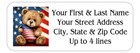 150 Teddy Bear American Flag Mailing Return Address Labels Personalized