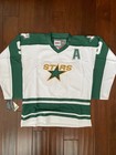 Mike Modano Dallas Stars White  Green   Black  1981-91 Throwback   Men s  Jersey