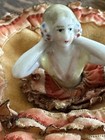 Vintage Powder Puff With Porcelain Women