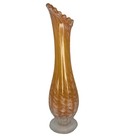Vintage Swung Vase Orange Swirl Twisted Glass Vase Mid Century Modern Mcm Style