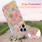  Case For Colorful Retro Oil Painting Printed Flower Laser Iphone 14 Pro Green