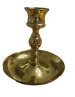 Vintage Brass Candlestick Holder Shiny With Drip Tray  2 Piece 4 25 In Tall