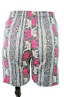 Vtg 80s Gecko Swim Trunks Cotton Shorts Neon All Over Print New M 5-6 Rare Nwot