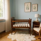 Walnut Crib Vintage Baby Bed Cradle With Swindles Eastlake Antique