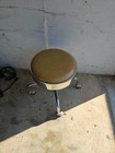 Vintage E f  Brewer Doctor Dentist Medical Stool Screw Adjustable Wheels  18-24   