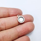 5 Pcs Round Pendant Blank Resin Bezel Silver Plated Epoxy Frame  6mm  G37819