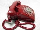Vnt 1980 s Bell System Rotary Dial Red Desk Telephone Phone western Elec hotline