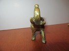 Vintage Brass Elephant Detailed Ornate Figurine Statue Paperweight - Evc - Euc