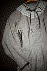 Civil War Victorian Cotton Day Dress Handmade Putty taupe Wlace Collar -xs s