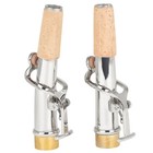 2pcs Brass Soprano Saxophone Neck Straight Neck   Curved Neck Sax Neck Silver