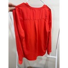 Banana Republic Red Split Neck Long Sleeve Blouse Top Size L Work Office