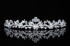 Flroal Bridal Headpiece Cz Crystal Rhinestone Prom Wedding Tiara V703