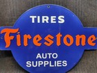 Porcelain Firestone Tires Enamel Metal Sign Plate Size 26  X 19  Inches