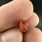 Ancient Nepalese Tibetan Dzi Etched Carnelian Agate Stone Bead Pendant