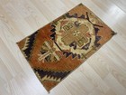 Antique Anatolian Small Rug 1 2 X 1 9 Ft Handwoven Wool Terracotta Tribal Decor