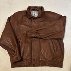 Vtg Pelle Pelle Butter Soft Brown Leather Bomber Flight Jacket Size Large