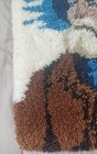 Vtg Old Fisherman Handmade Latch Hook Rug Wall Tapestry 