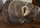 Antique Hand-carved African Wooden Mask Wall Decor With Rope Hanger