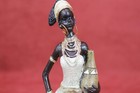 Woman Figurine African Vintage Black Lady Tribal Ethnic Statue Figure Decor Art