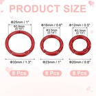 24 Pcs Metal Spring O Rings For Keychains Buckle Bag Purse Handbag  Red