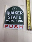 Orig  Window Push Vint  Quaker State Motor Oil Sign 1960s Nos Picked  jersey Jon